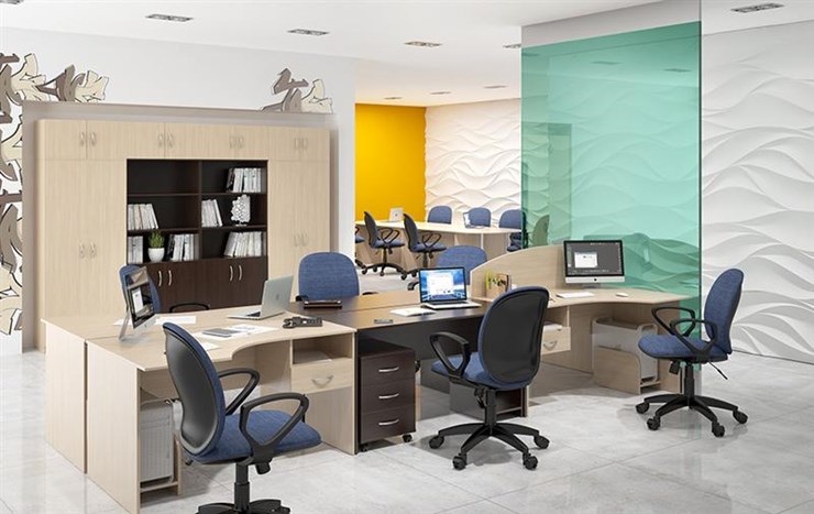 Офисный набор мебели SIMPLE с эргономичными столами и шкафом в Вологде - изображение 5